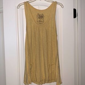 Gold long tank top with pockets
